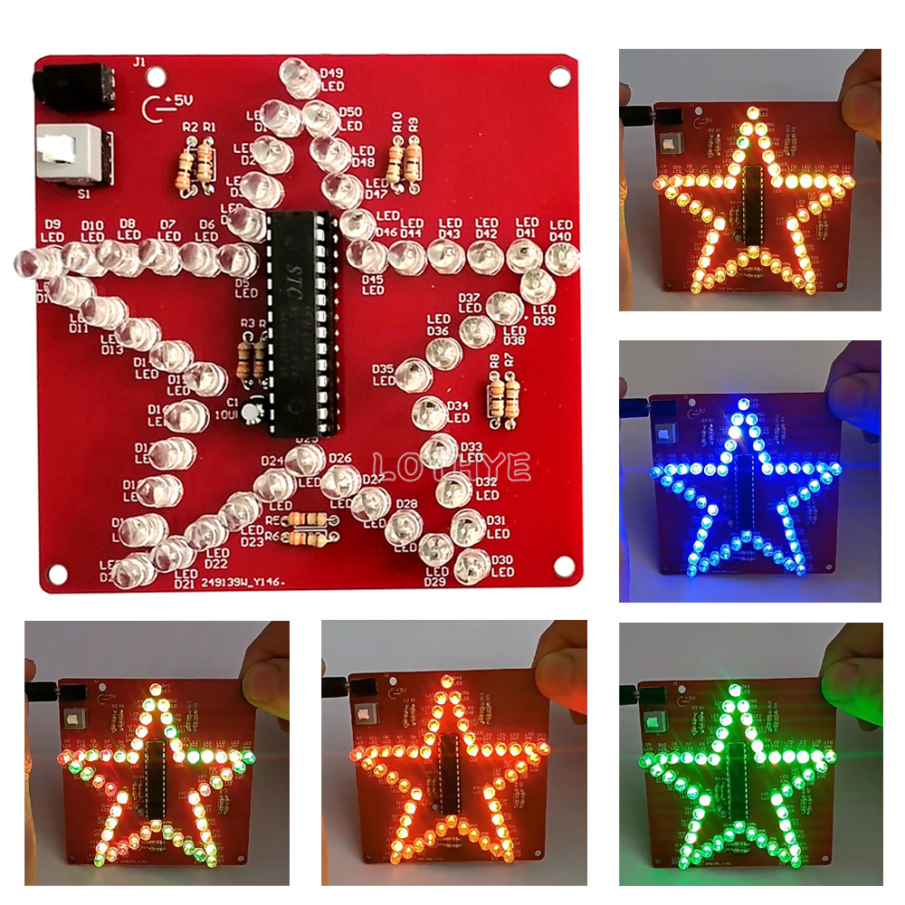 Diy Electronics Kits For Kids - Colorful Dazzling LED Pentagram RGB Flow