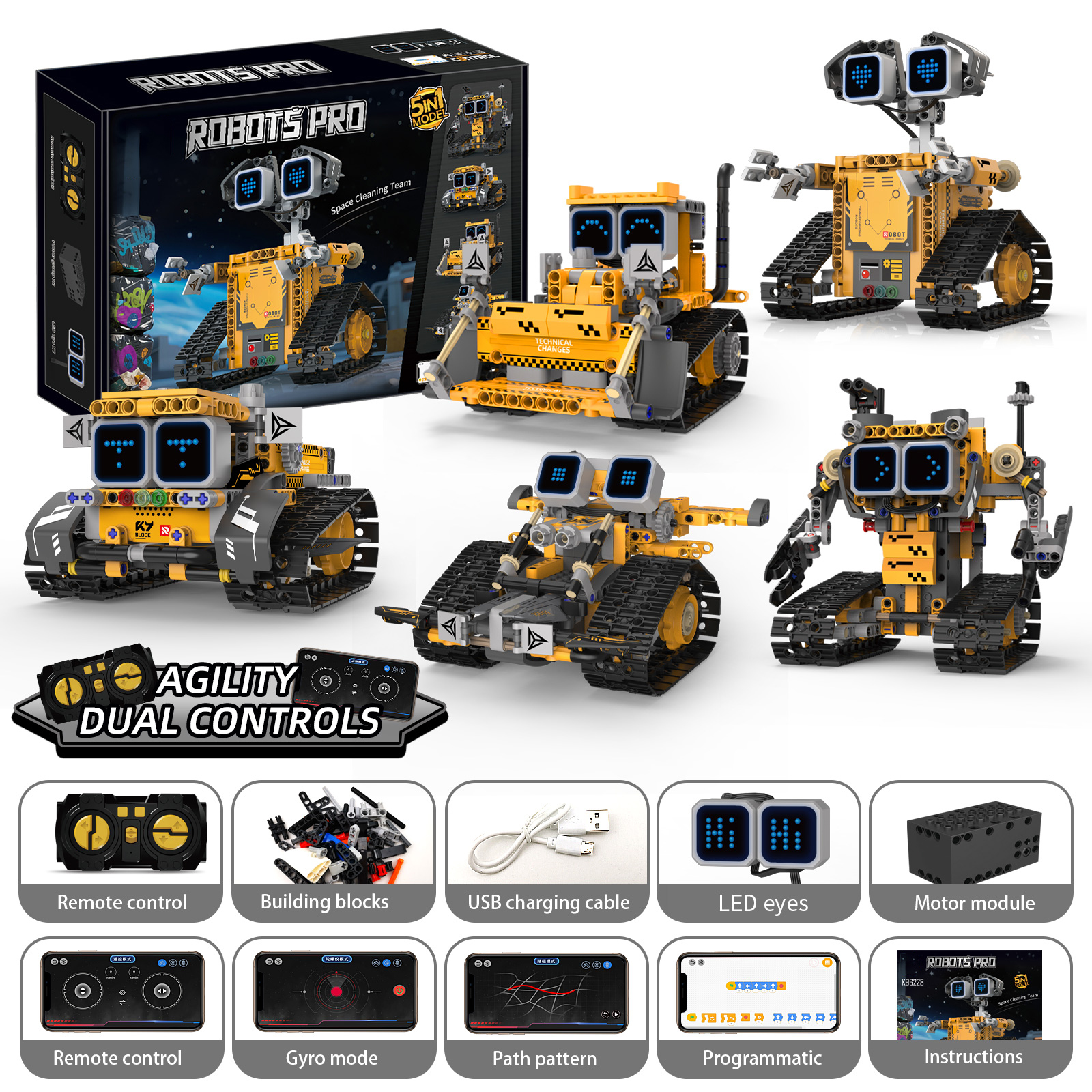 Diy Electronics Button - 5-in-1 robot programming remote control building