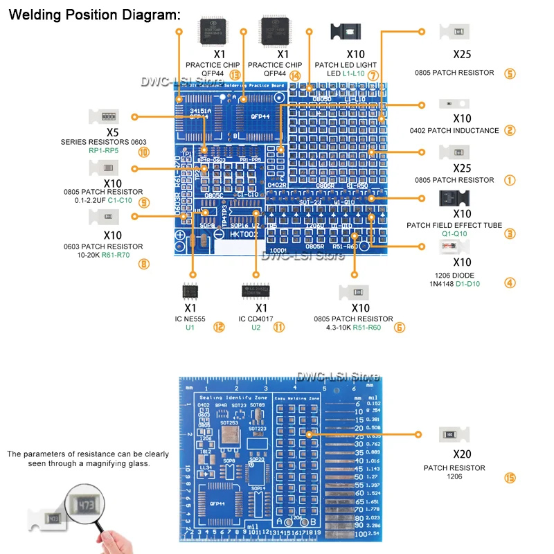 SMD/SMT Components Soldering P - Diy Electronics Kits For Kids recension och pris