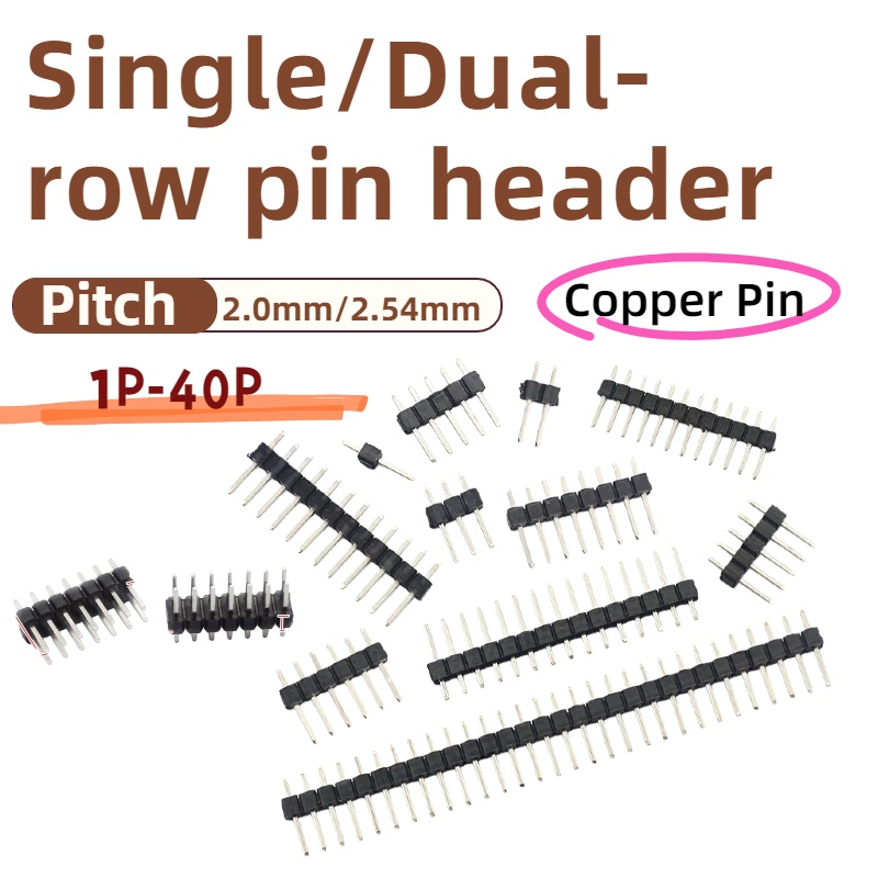 10PCS,2.54mm Pitch Single/Dual - Male Female Header Pin recension och pris