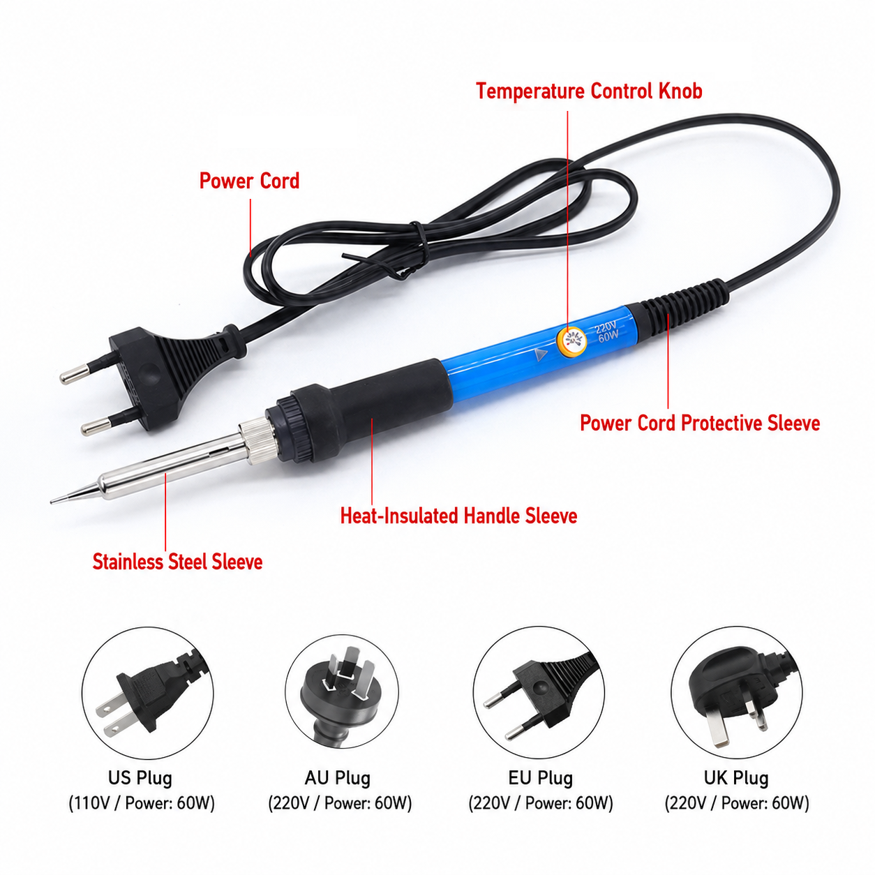 60W Adjustable Temp Soldering  - Diy Electronics Flux recension och pris