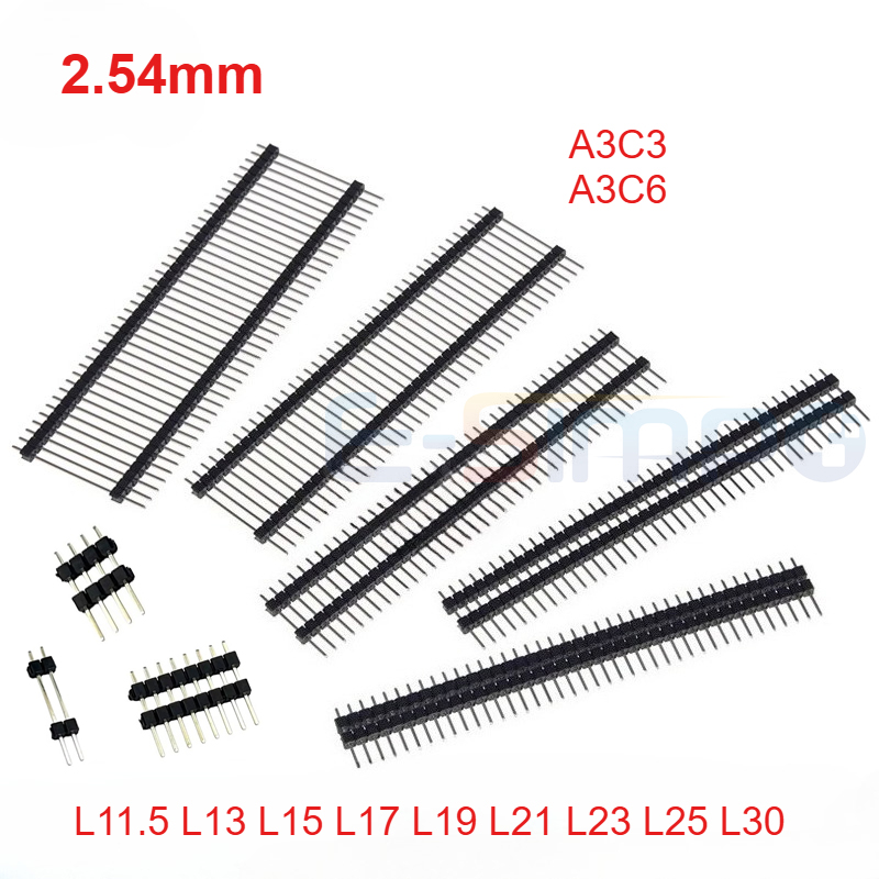 50pcs 2.54mm Gold Single Row D - Male Female Header Pin recension och pris