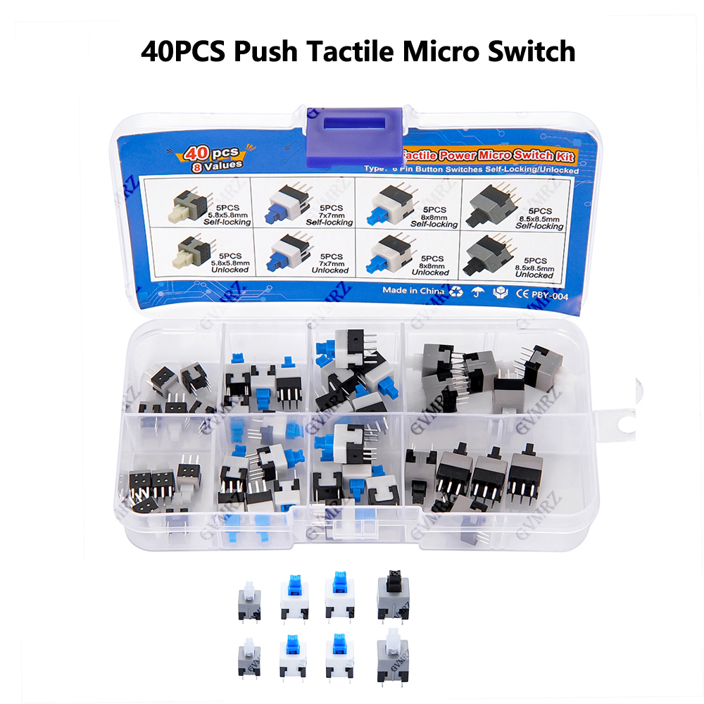 40PCS 8Values Push Tactile Mic - Diy Electronics Tool Kit recension och pris