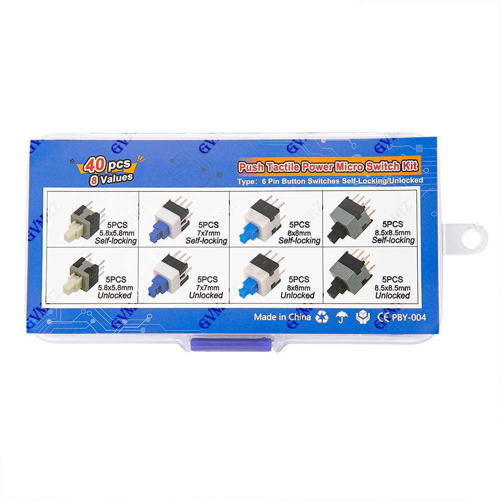 40PCS 8Values Push Tactile Mic - Diy Electronics Tool Kit recension och pris