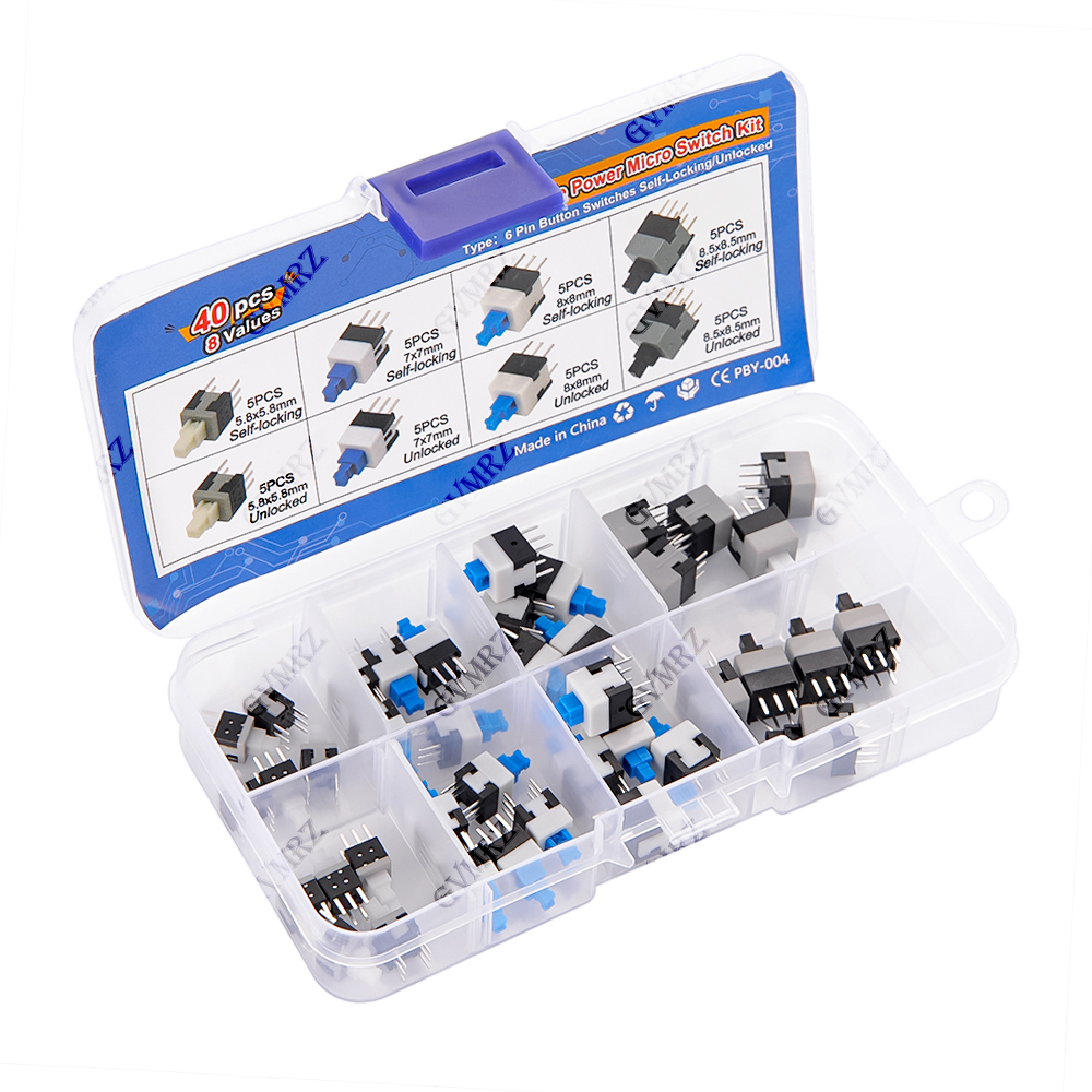 40PCS 8Values Push Tactile Mic - Diy Electronics Tool Kit recension och pris