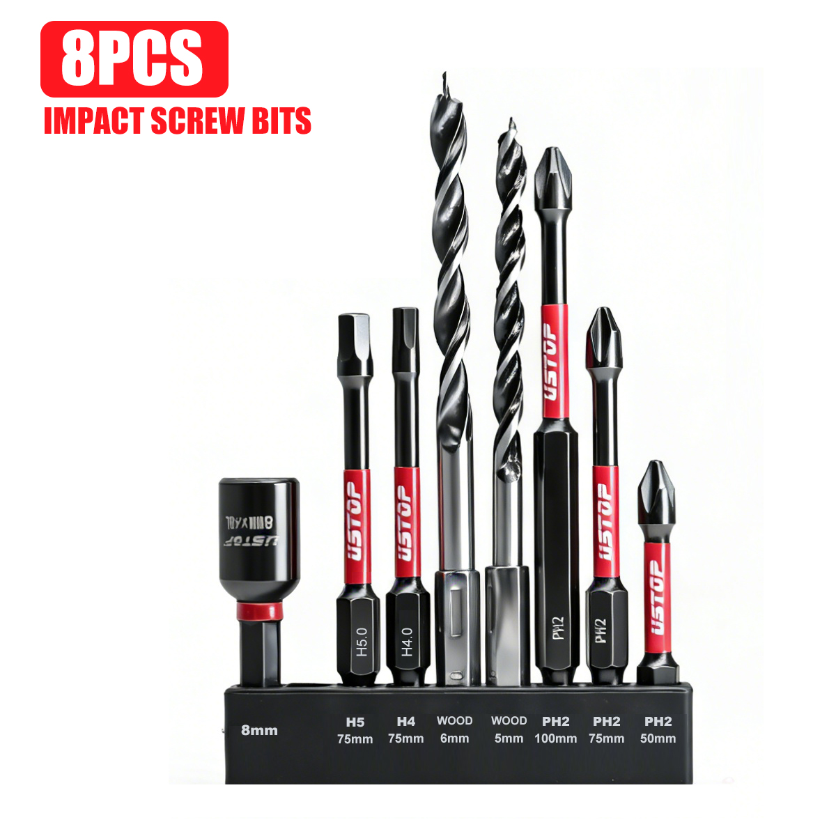 8-Piece Magnetic Impact Bit an - Diy Electronics Rack recension och pris