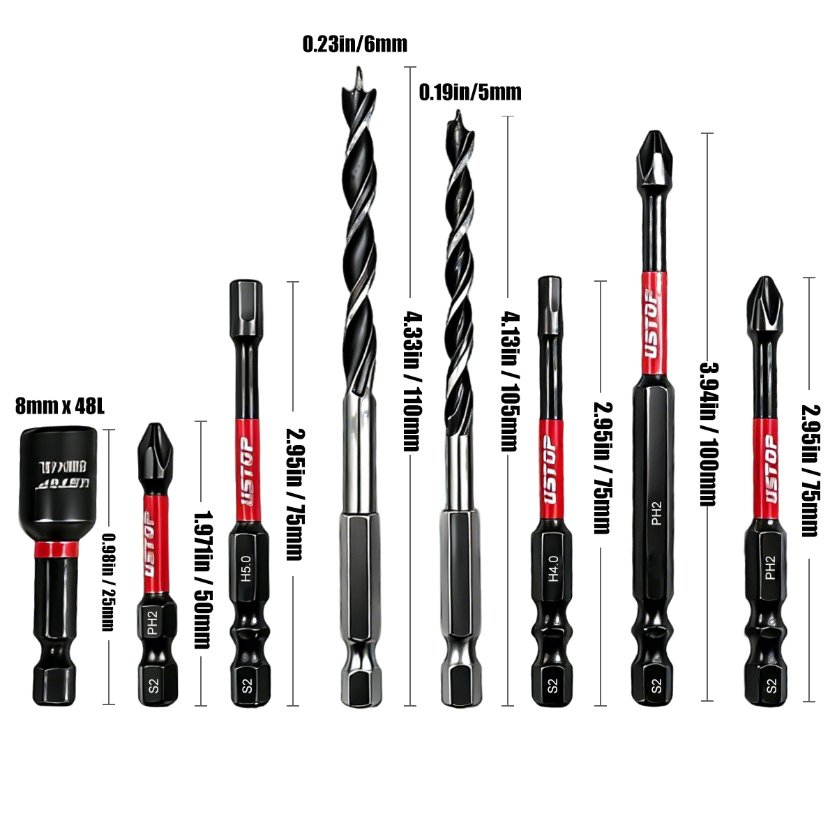8-Piece Magnetic Impact Bit an - Diy Electronics Rack recension och pris