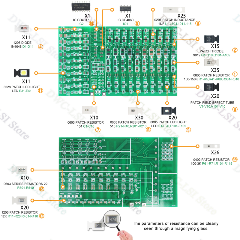 SMD/SMT 14 Types Of 240 Patch  - Diy Electronics Kits For Kids recension och pris