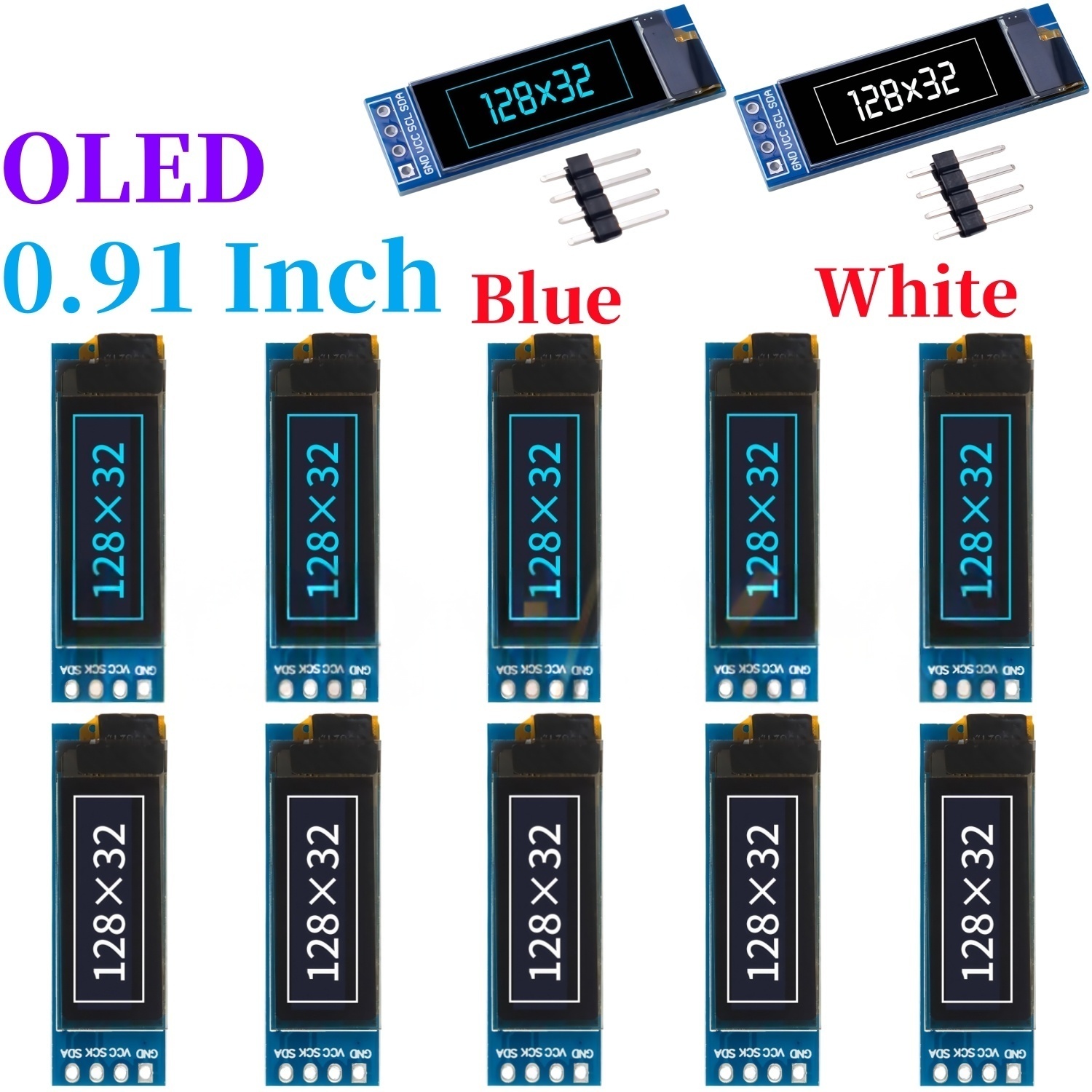 XZG 1-20PCS 0.91 Inch 128x32 I - I2C Lcd Display recension och pris