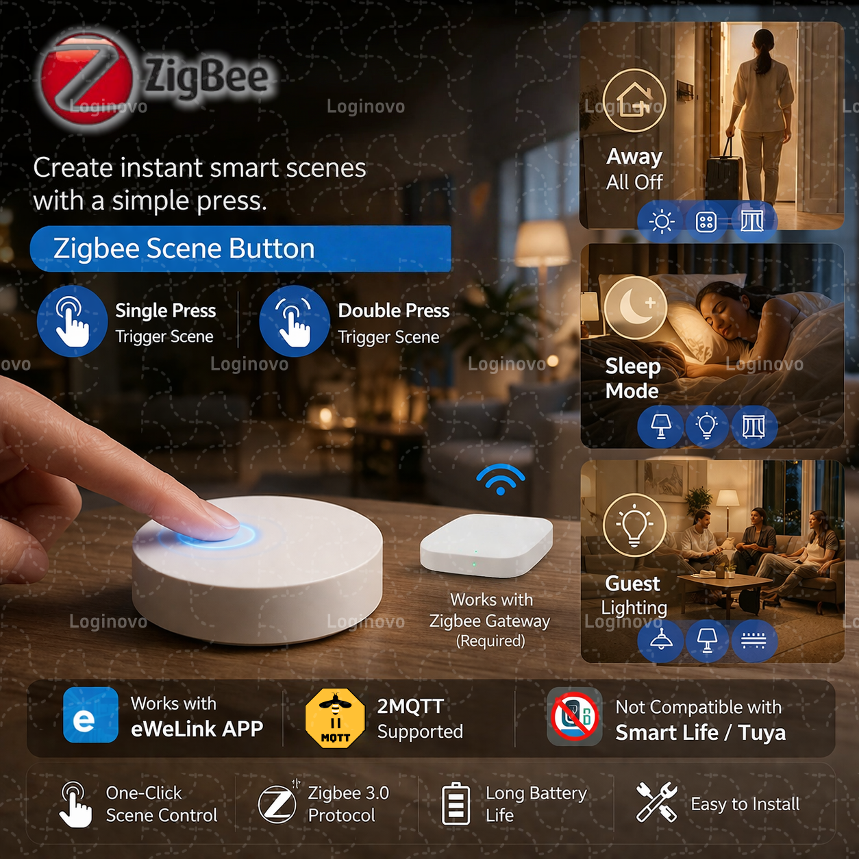 Zigbee Scene Button Push Switc - Diy Electronics Button recension och pris