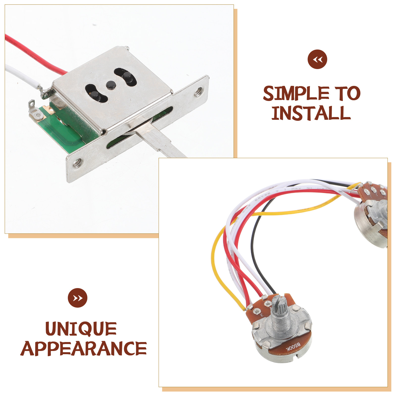 1Set Guitar Wiring Harness Kit - Diy Guitar Electronics Kit recension och pris