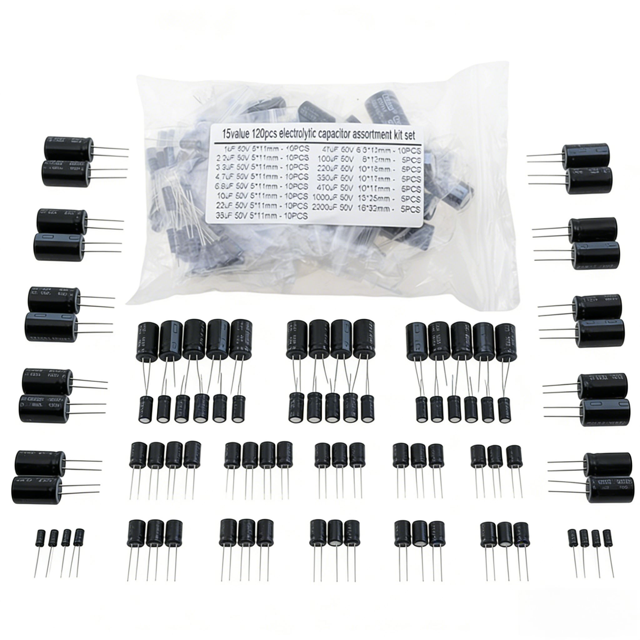 120PCS 15 Values Aluminum Elec - Hobby Diy Electronics Kit recension och pris